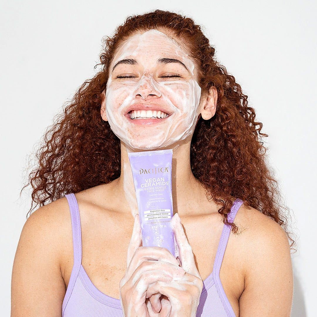 Face Wash for Sensitive Skin Facial Cleanser Vegan Ceramide Barrier Repair Extra Gentle for Daily Fragrance Free for Sensitive Skin, Clean Beauty, Vegan & Cruelty-Free Dermatologist Tested