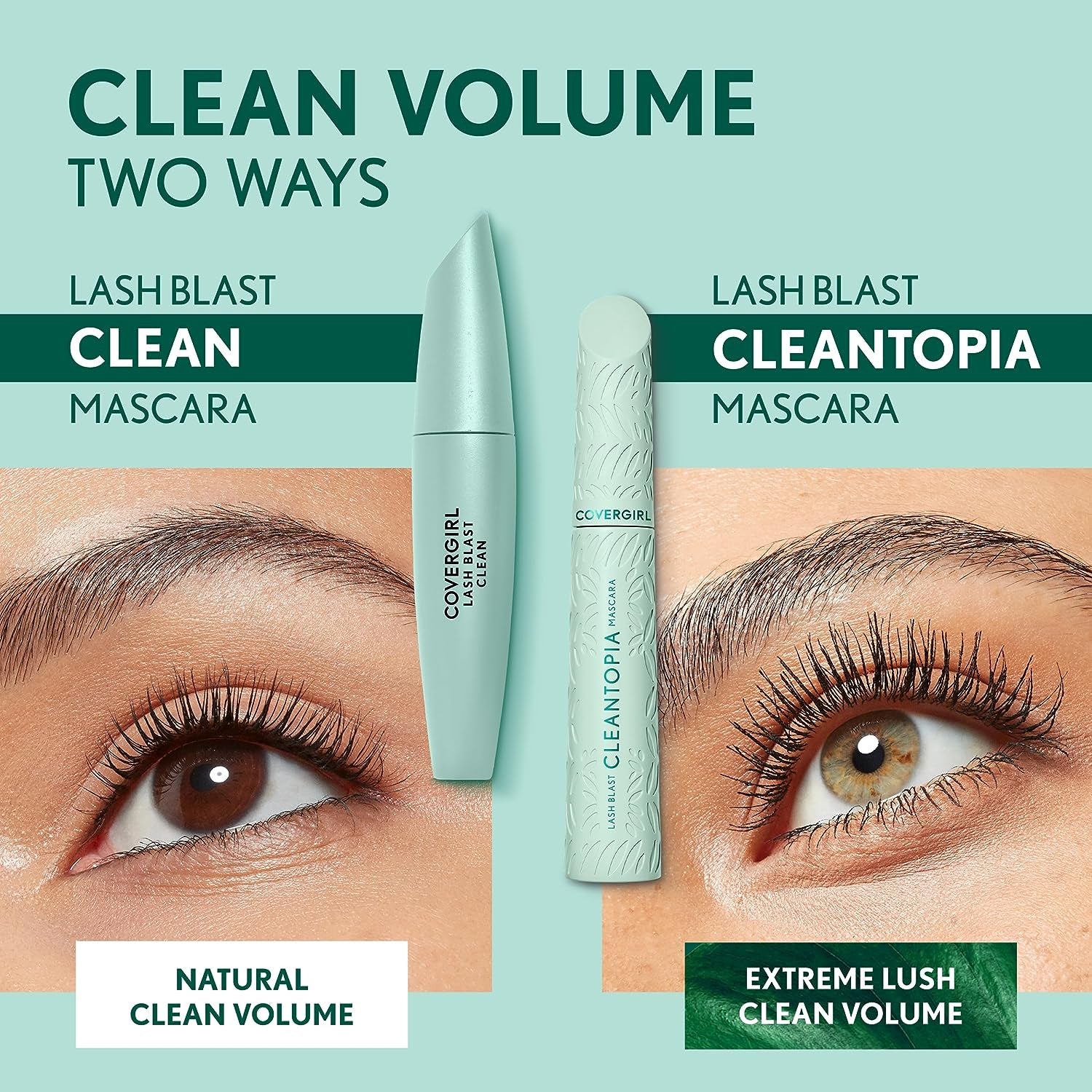 Lash Blast Clean Volume Mascara, Vegan Formula, Volumizing, Smudge-Proof, Cruelty Free, Very Black, 1 Count