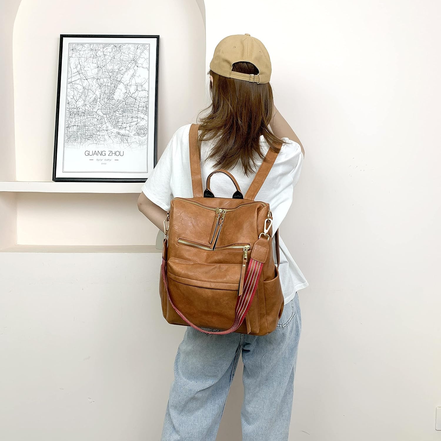 Women'S Fashion Backpack Purse Multipurpose Design Convertible Satchel Handbags Shoulder Bag Travel Bag